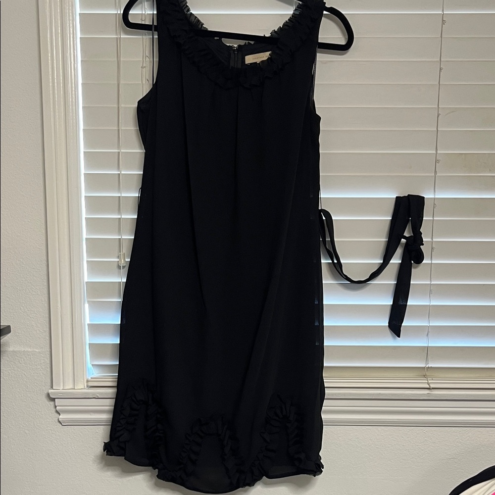 Jonathan Martin Black Ruffle Mini Dress